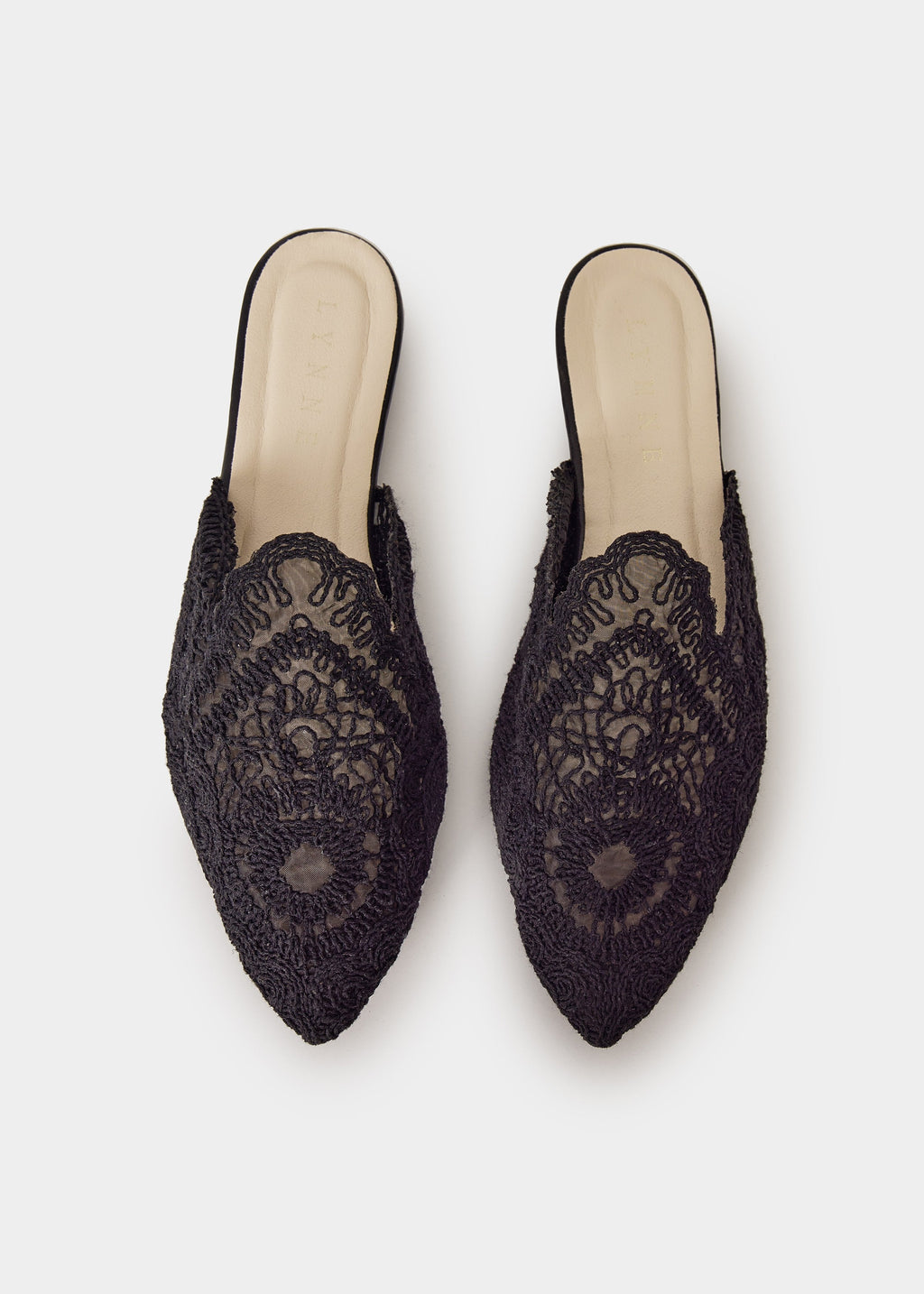 Φλατ mules δαντέλα