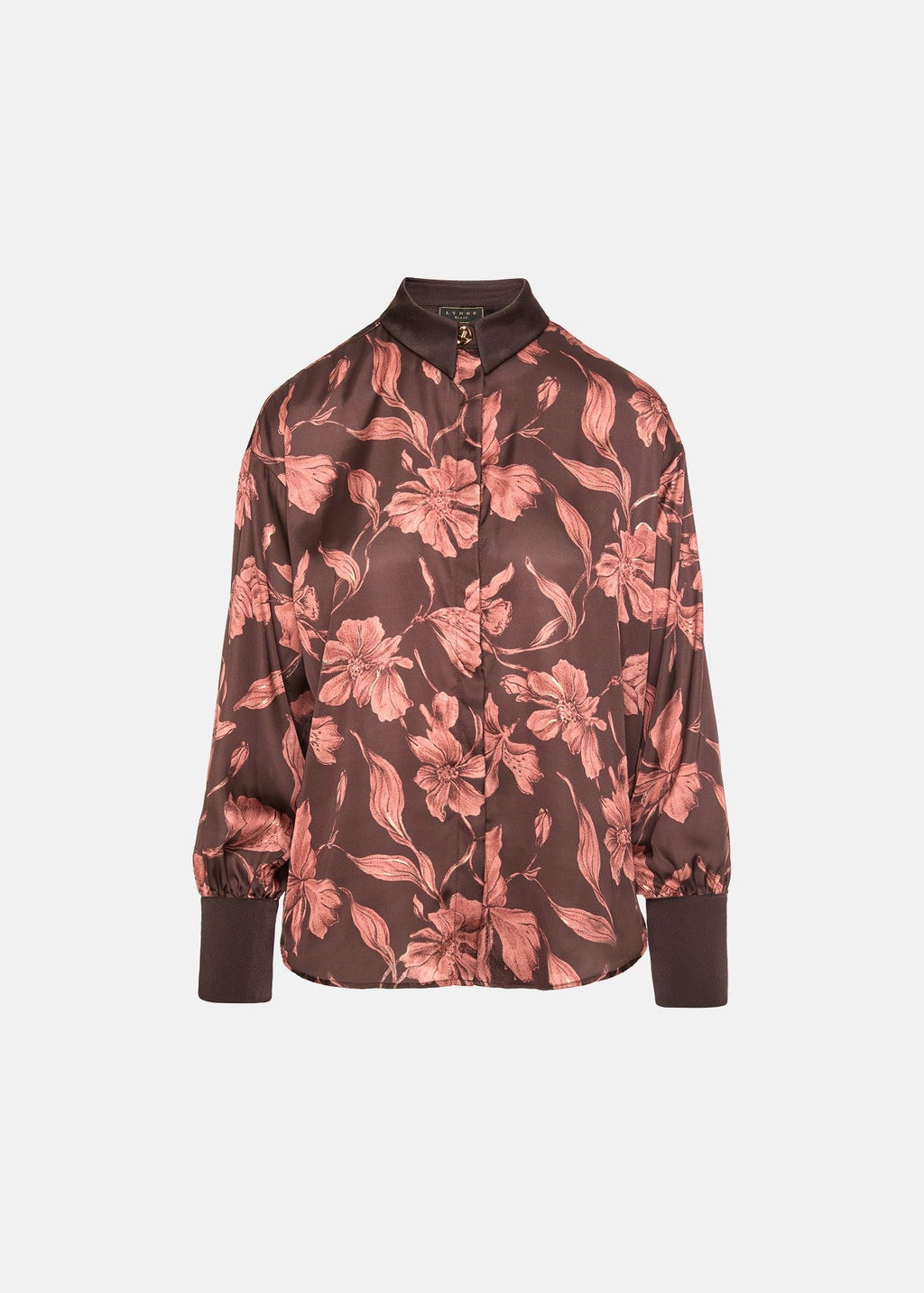 Εμπριμέ πουκάμισo σε σατέν όψη