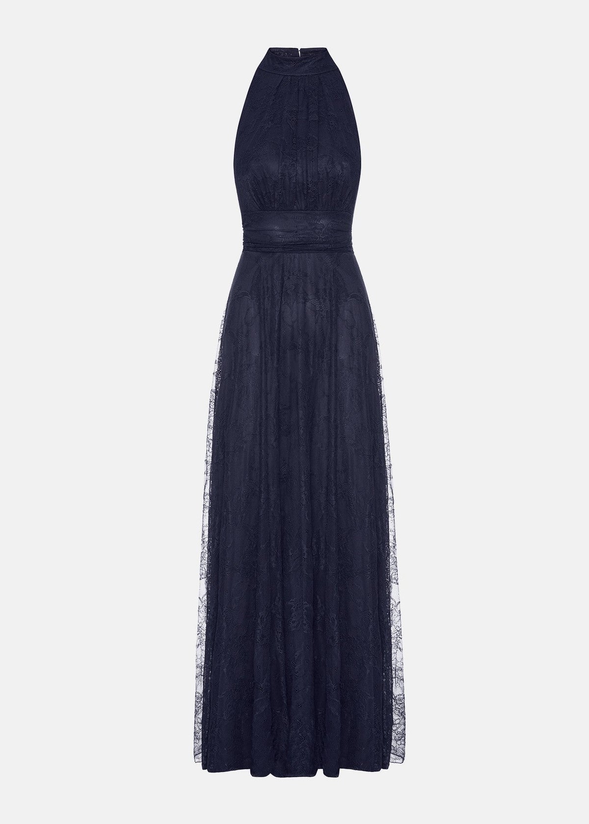 Μάξι φόρεμα με halter neck από δαντέλα