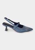 Τζιν mary janes με κέντημα
