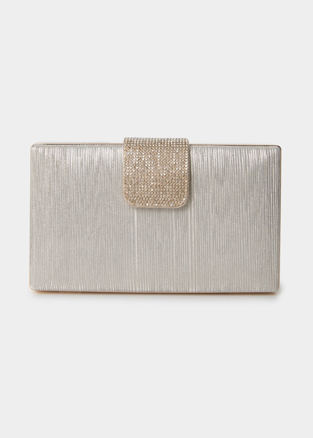 Μεταλλιζέ clutch με στρας