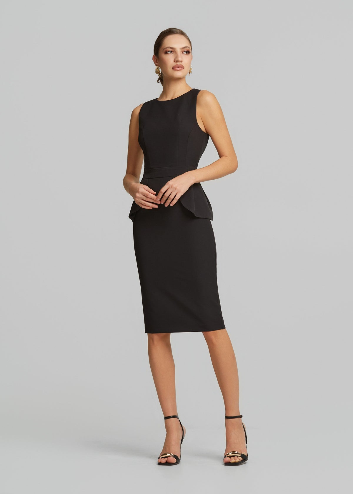 Μίντι φόρεμα με peplum