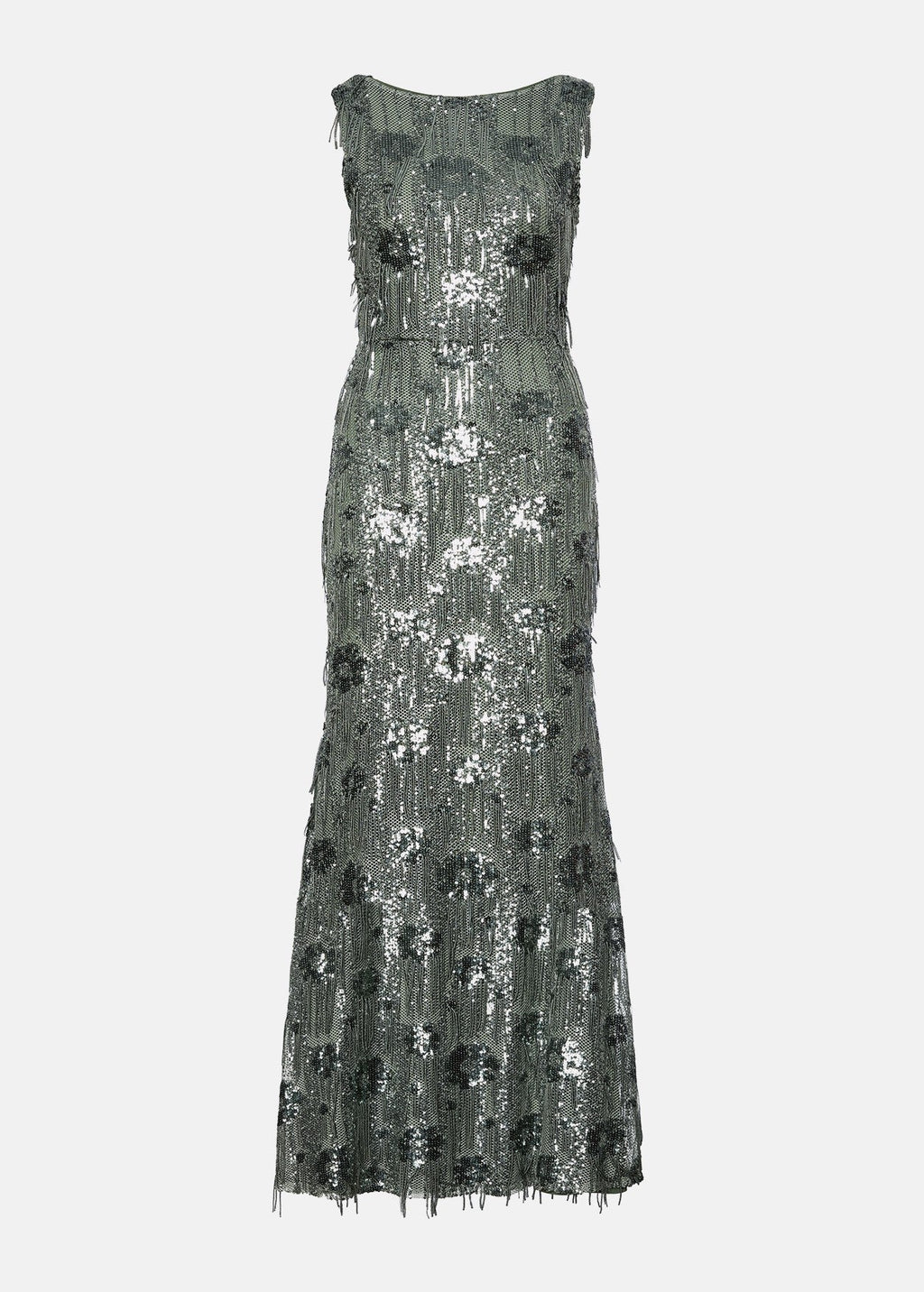 Μάξι φόρεμα με παγιέτες και drape πλάτη