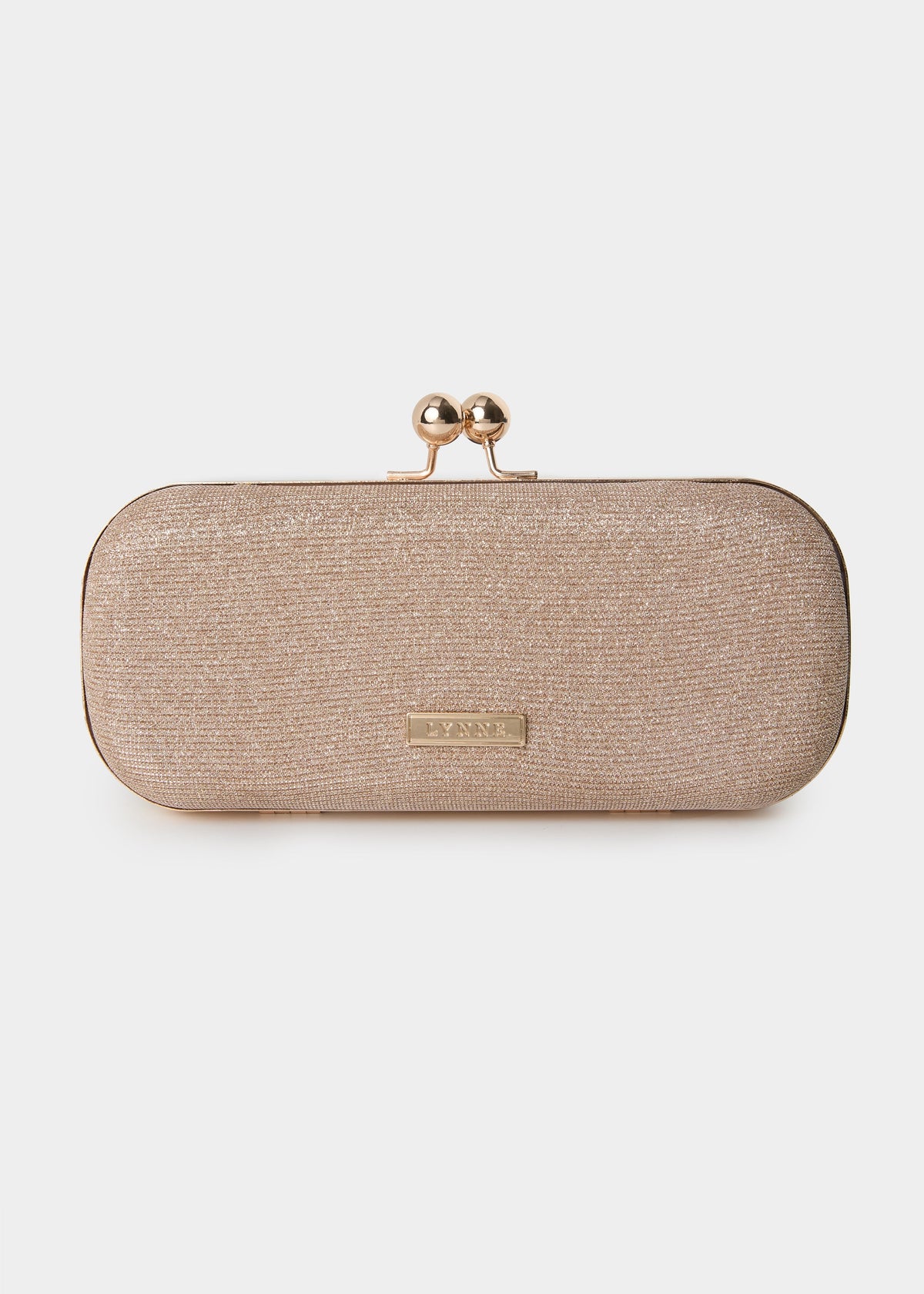 Rose gold μεταλλικό clutch